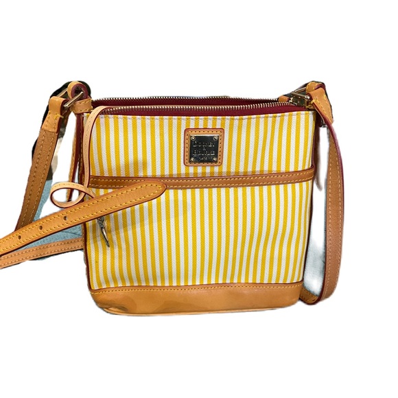 Dooney & Bourke Handbags - DOONEY & BOURKE Yellow Striped Leather Crossbody